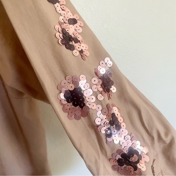 Anthropologie Maeve Bennet Sequin Button-Up Shirt - Picture 7 of 11
